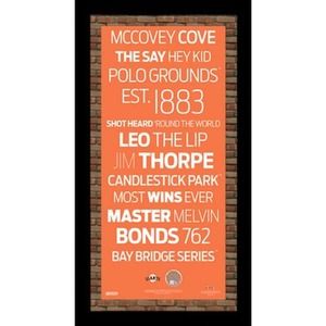 MLB San Francisco Giants Subway Sign Wall Art with Authentic Dirt from AT&T Park